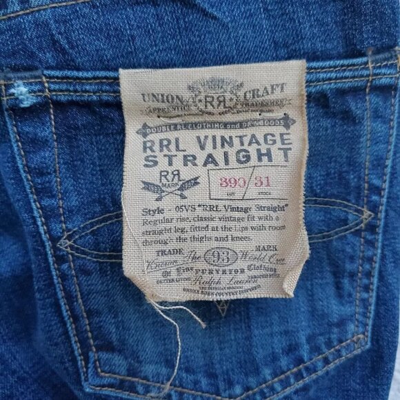 Ralph Lauren RRL Double RL Selvedge American Denim Slim Fit jeans size 25x32 USA - Picture 4 of 6